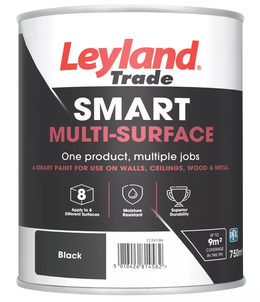Leyland Trade Smart Eggshell Black Emulsion Multi-Surface Paint 750ml