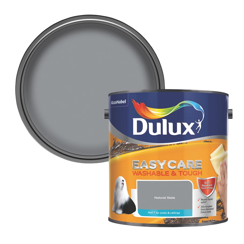 Dulux Easycare Matt Natural Slate Emulsion Paint 2.5Ltr - Image 2