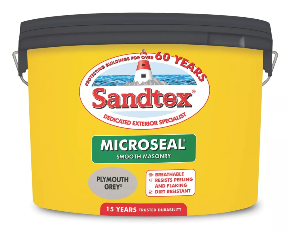 Sandtex Smooth Masonry Paint Plymouth Grey 10Ltr