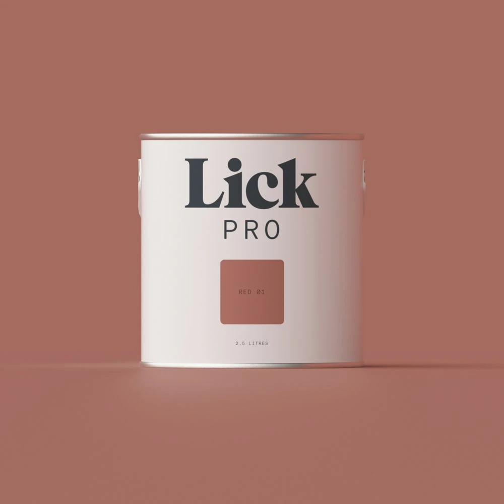 LickPro Matt Red 01 Emulsion Paint 2.5Ltr