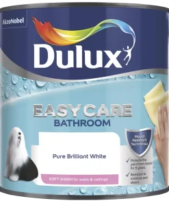 Dulux EasyCare Soft Sheen Pure Brilliant White Emulsion Bathroom Paint 2.5Ltr