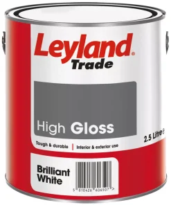 Leyland Trade High Gloss Brilliant White Trim Paint 2.5Ltr