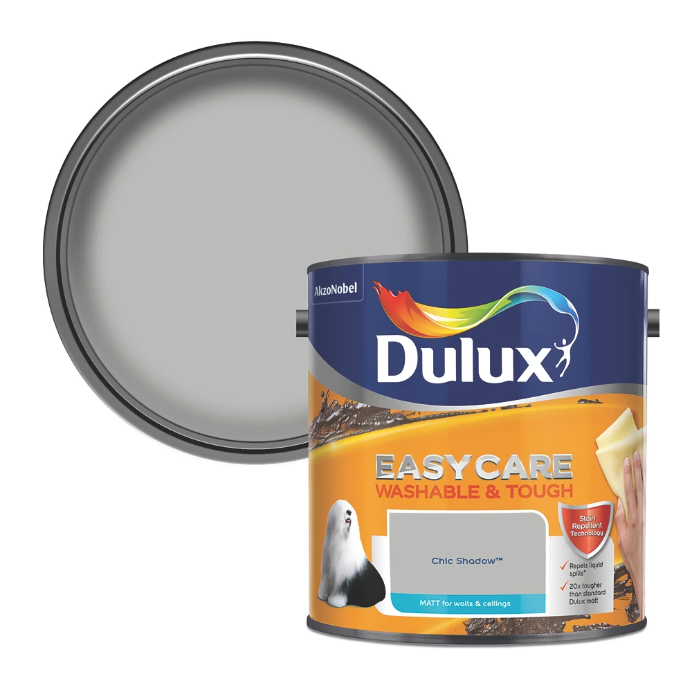 Dulux EasyCare Matt Chic Shadow Emulsion Paint 2.5Ltr - Image 2