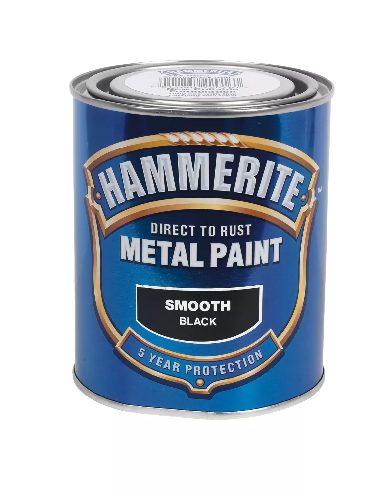 Hammerite Smooth Smooth Metal Paint Black 750ml
