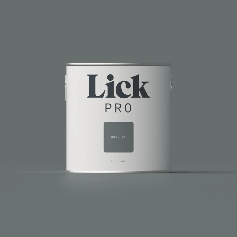 LickPro Matt Grey 07 Emulsion Paint 2.5Ltr