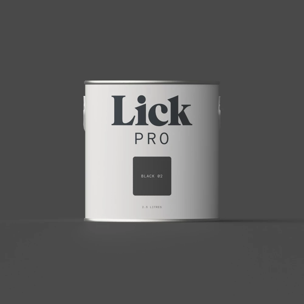 LickPro Matt Black 02 Emulsion Paint 2.5Ltr
