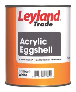 Leyland Trade Eggshell Brilliant White Emulsion Acrylic Paint 750ml