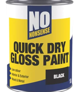 No Nonsense Gloss Black Acrylic Water-Based Paint 1Ltr
