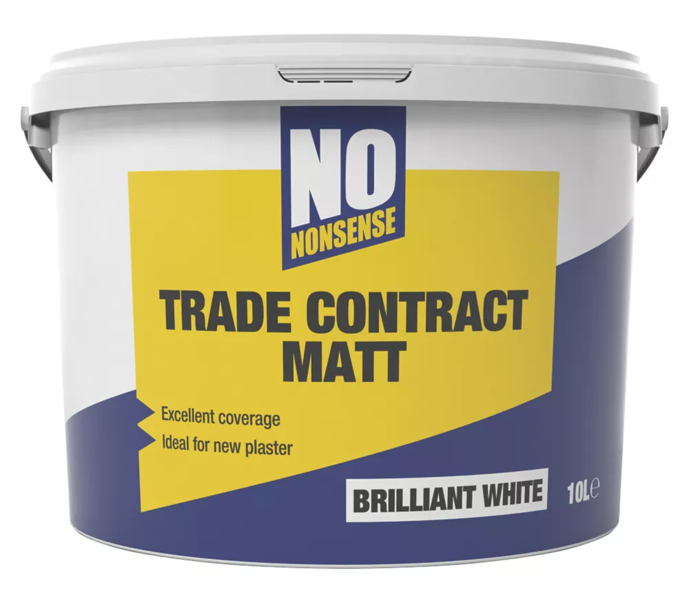 No Nonsense Matt Brilliant White Emulsion Contract Paint 10Ltr