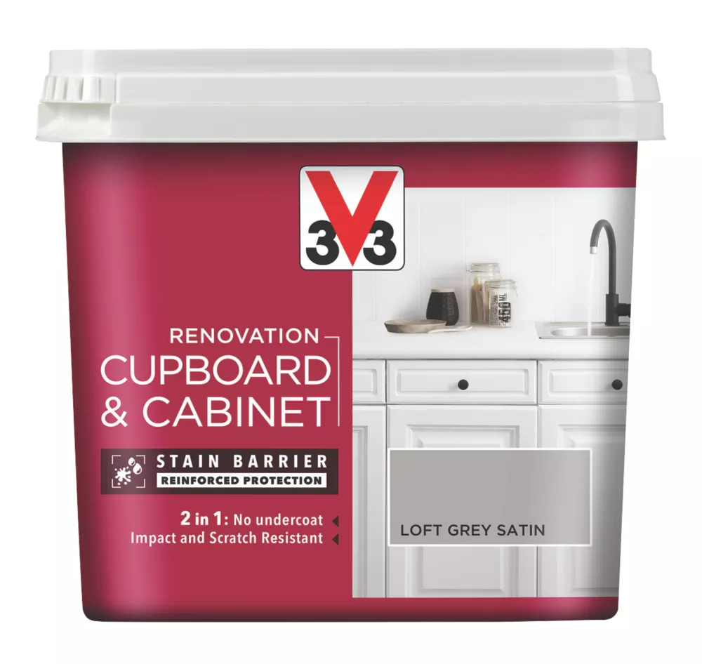 V33 Satin Loft Grey Trim Cabinet Paint 750ml