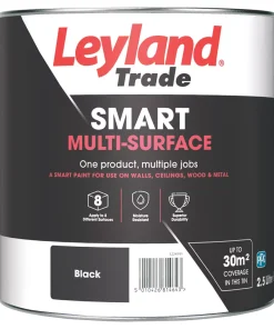 Leyland Trade Smart Eggshell Black Emulsion Multi-Surface Paint 2.5Ltr