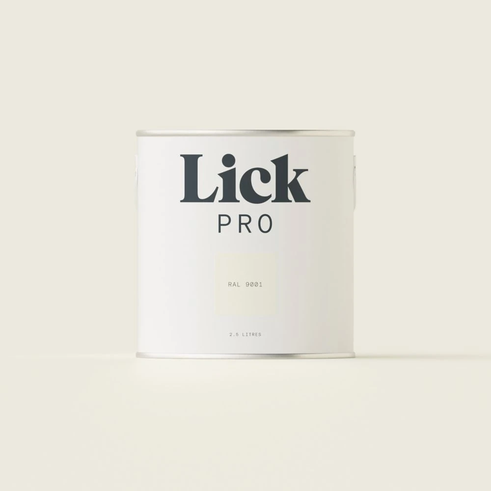 LickPro Matt White RAL 9001 Emulsion Paint 2.5Ltr