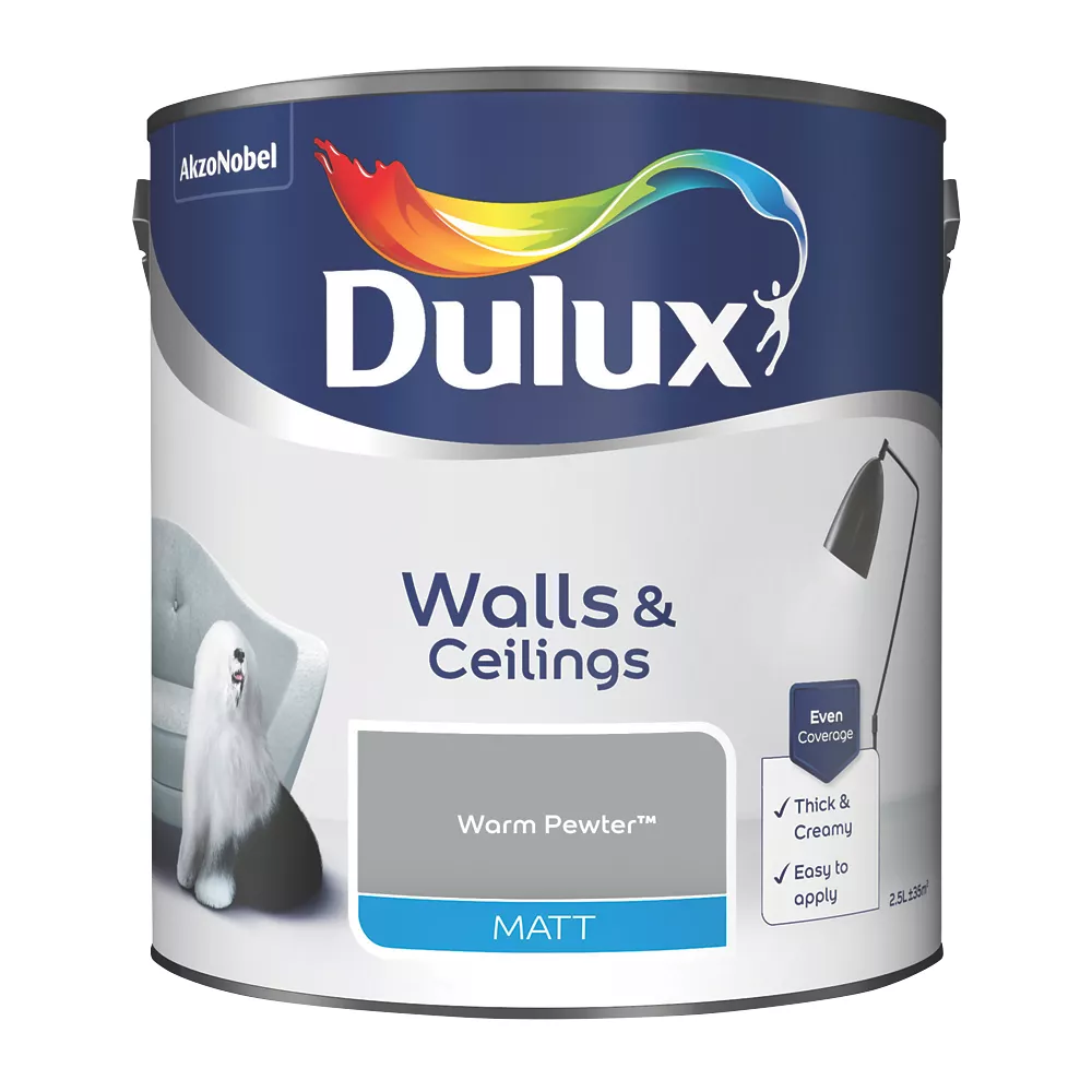 Dulux Matt Warm Pewter Emulsion Paint 2.5Ltr