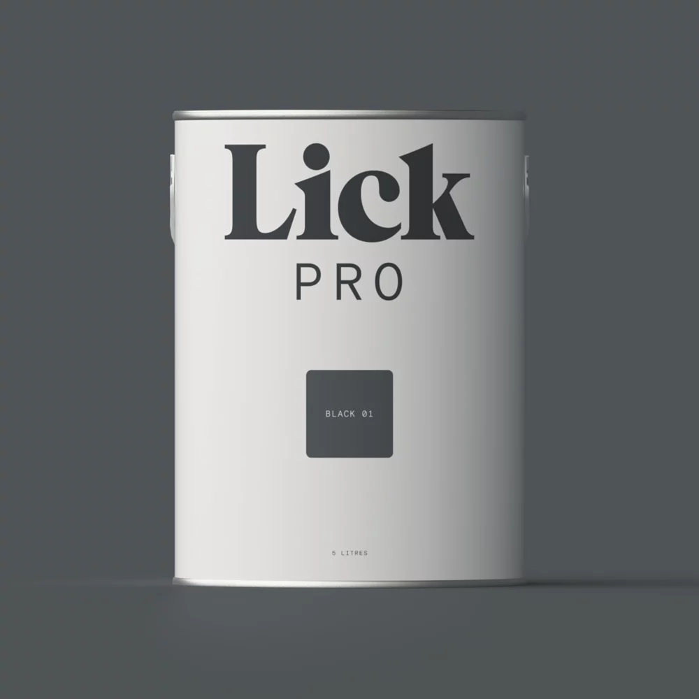 LickPro Matt Black 01 Emulsion Paint 5Ltr