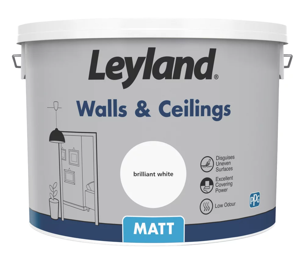 Leyland Retail Retail Matt Brilliant White Emulsion Paint 10Ltr