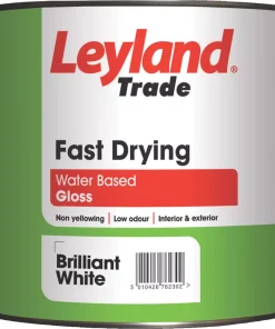 Leyland Trade Gloss Brilliant White Trim Fast-Drying Paint 2.5Ltr