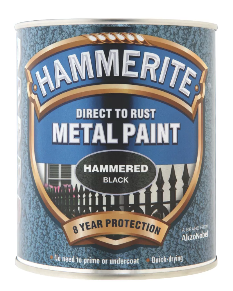 Hammerite Hammered Metal Paint Black 750ml