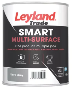 Leyland Trade Smart Eggshell Dark Grey Emulsion Multi-Surface Paint 750ml