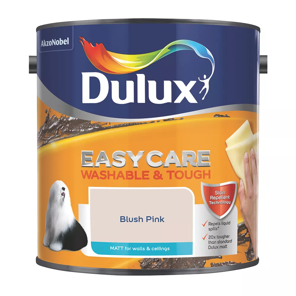 Dulux EasyCare Matt Blush Pink Emulsion Paint 2.5Ltr