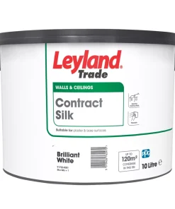 Leyland Trade Contract Silk Brilliant White Emulsion Paint 10Ltr