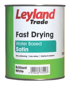 Leyland Trade Fast Drying Satin Paint Brilliant White 750ml